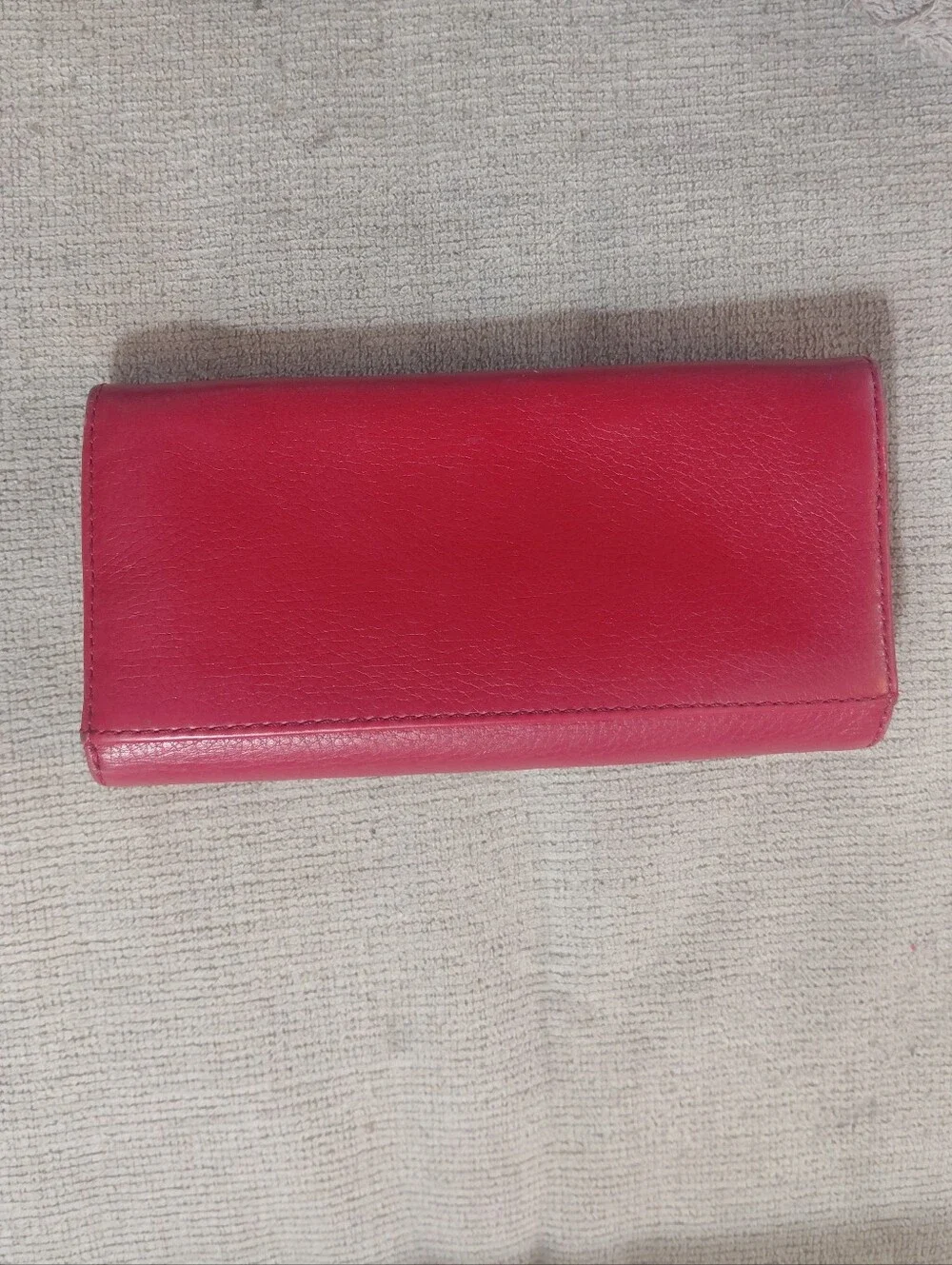 Michael Kors Red Leather Continental Wallet with Gold MK Logo